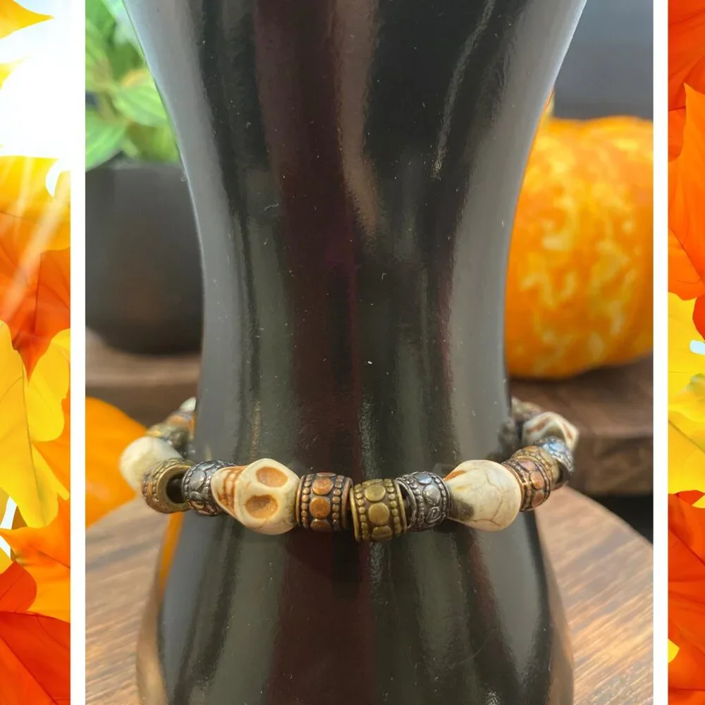 Beaded Skull Bracelet